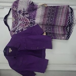 Purple Crop Jean Jacket And Top